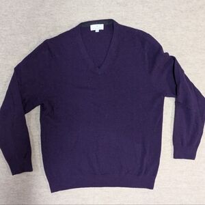 Cashmere Purple V Neck Men's Toscano Firenze Sweater Size Large